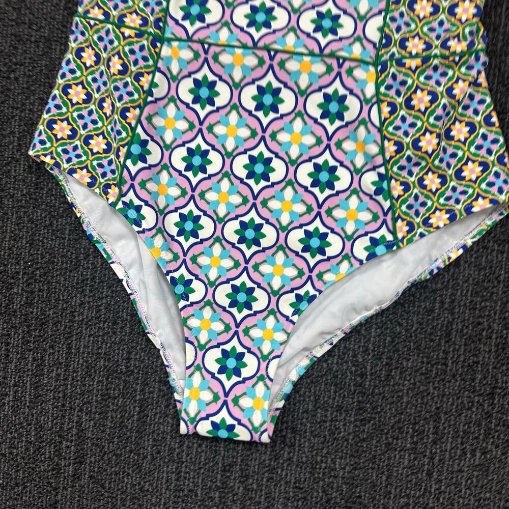 Boden Multi Rhodes Floweret Tile Swimsuit One Piece Cup Sized US 36B NWT - Picture 5 of 8